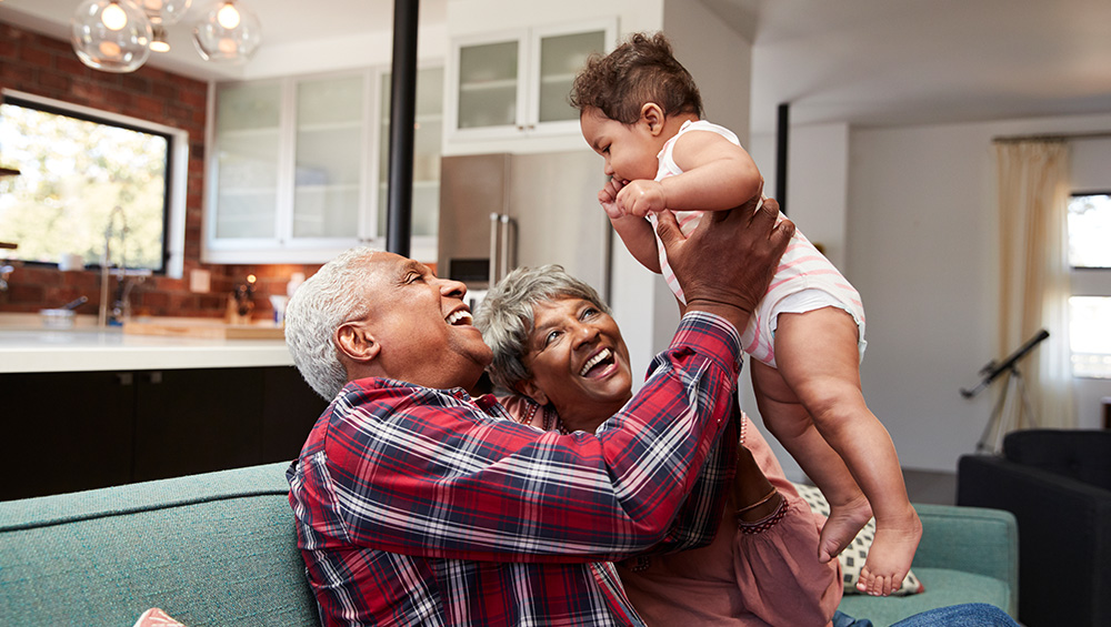 Grandparents with their grand baby